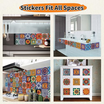 24 PCS Peel and Stick PVC Tile Stickers Waterproof Removable - color: Style a, size: 8 x 8 Inch