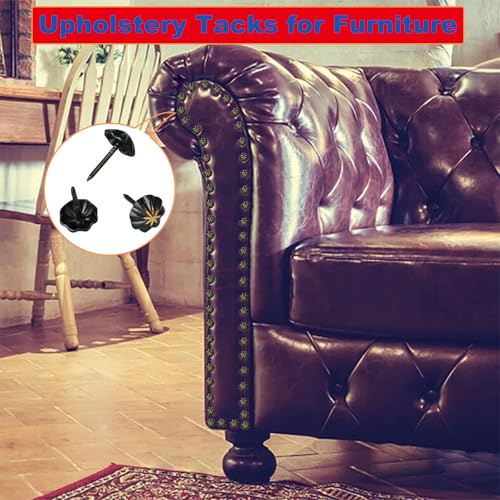 Maozaa 200Pcs 7/16" Upholstery Tacks for Furniture, Decorative Tacks - size: 200 PCS - Round Head