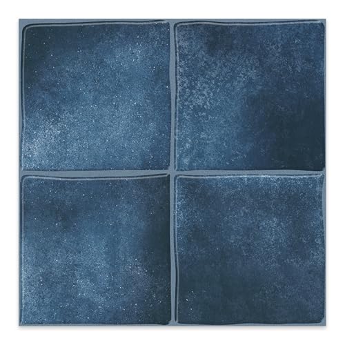10 Sheets Thicker Design Peel and Stick Backsplash, 3D Self Adhesive Peel and Stick Wall Tile Backsplash for Kitchen, Bathroom, 12"x12", Deep Blue - color: Deep Blue
