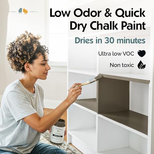 Chalky Chicks Beachwood 16 Fl Oz Chalk Paint for Furniture All in One - color: Beachwood (Brown/Gray), size: 16 Fl Oz (Pack of 1)