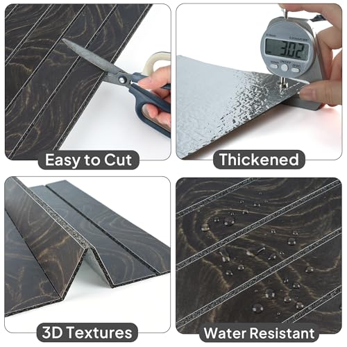 Peel and Stick 3D Wall Panels, Wood Grain, 20 Pack - color: JM6861-1820