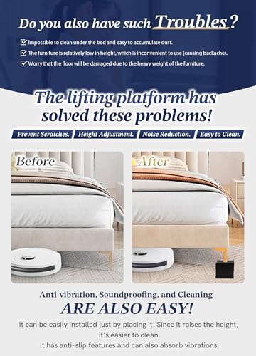EclatBain Adjustable Bed Risers 1.5 Inch, 4000 lbs, 4 Pack Brown - color: Square-4 Pack-brown, size: 1 Layer(1.5inch)