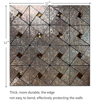 10 Sheets Peel and Stick Backsplash Tile, Self-Adhesive Mosaic Tile, Stick on Kitchen, Bathroom Vanities, Fireplace Décor, Laundry Table (10, Lasing Bronze) (10, Lasing Bronze) - color: Lasing Bronze
