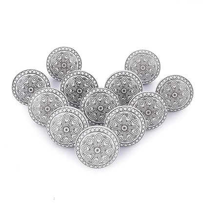 Ajuny Ceramic Knobs Set 12 White Grey Printed Cabinet Drawer Pull Handles