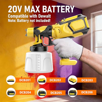 Cordless Paint Sprayer Compatible with Dewalt 20V Battery(No Battery)