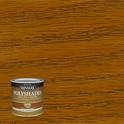 Minwax PolyShades, Satin, Antique Walnut, 1/2 Pint - color: Antique Walnut, size: 0.25 Quart, style: Satin