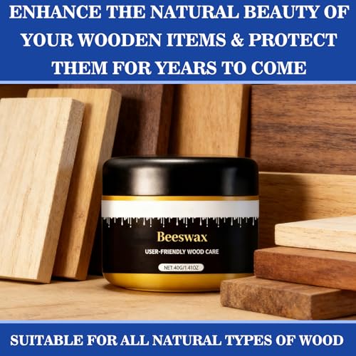 2pcs Wax, Beeswax Gleam - Premium Wax & Polish, All-Natural Wood Conditioner, Restorer and Protector for Tables, Cabinets, Cutting Boards Waterproof