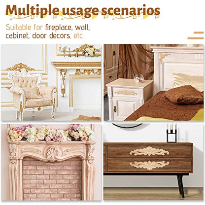 Yalikop 5 Pcs Wood Appliques and Onlay for Furniture, Small Size, Flower - color: Flower, size: Small Size