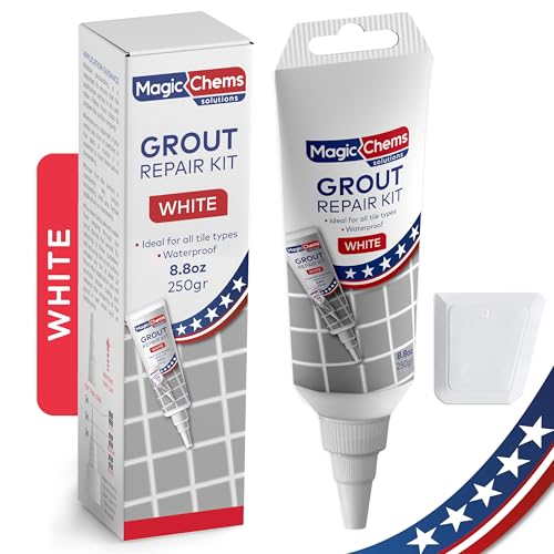 Magic Chems Grout Repair Kit, White, Fast Drying Sealer, 8.8 oz - color: White, size: 1 Pack