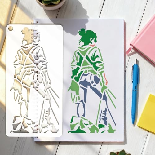 12 Sheets Women's Exercise Stencil for Painting, Woman Practicing Drawing Stencil Sports Theme Stencils Reusable Lady Motivational Template for Painting on Wall Wood Home Decor - style: Female Exercise