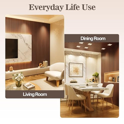 4 Pack Acoustic Wood Panels for Wall 94.48" x 12.79" Soundproof - color: Walnut, size: 94" x 12" (4 PCs)