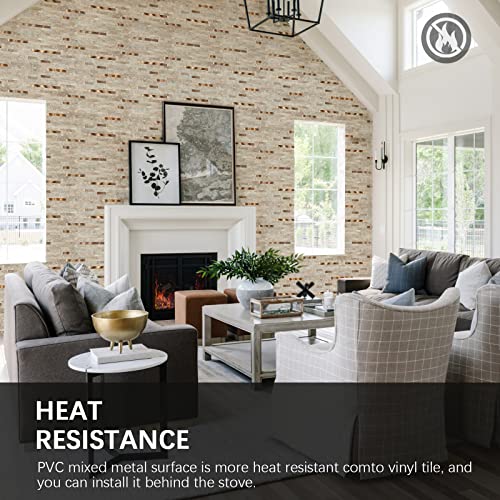 10 Pieces Peel and Stick PVC Mosaic Backsplash,for Kitchen Backsplash,Etc