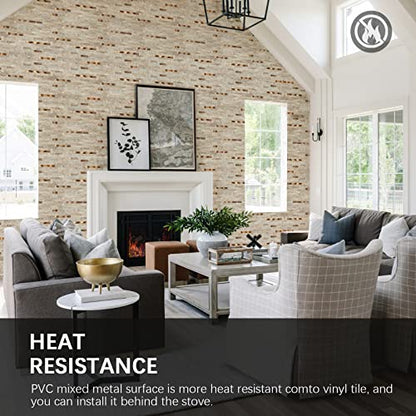 10 Pieces Peel and Stick PVC Mosaic Backsplash,for Kitchen Backsplash,Etc