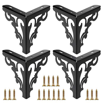 OwnMy 4PCS Metal Furniture Legs Feet, Modern Sofa Cabinet Legs for Repairs - color: Black