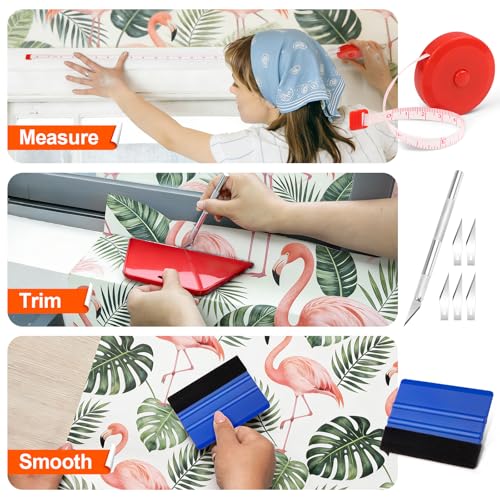 WRAPXPERT Wallpaper Tools, Wallpaper Smoothing Tool Kits, Peel and Stick Wallpaper Installation Kit for Contact Paper Smooth Applying, Vinyl Backsplash Tile, Window Film - color: Basic-r