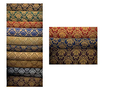 Damask Tapestry Chenille Fabric - Upholstery Fabric, 60" Width - Sold by The Yard (Light Brown/Gold) - color: Light Brown/Gold