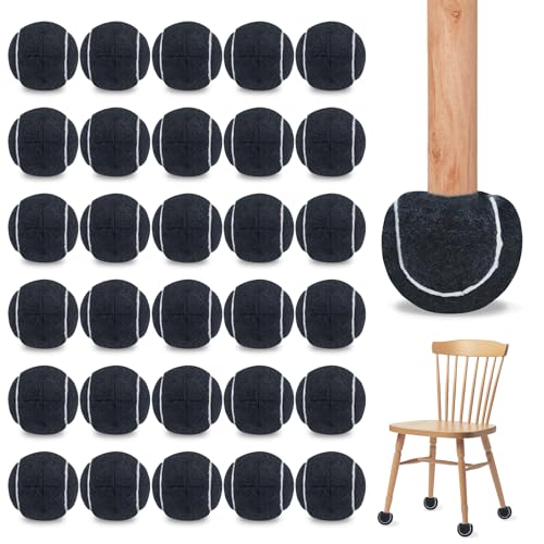 Precut Tennis Balls for Walker and Furniture Legs,30 Pack - color: Black, size: 30 Pack