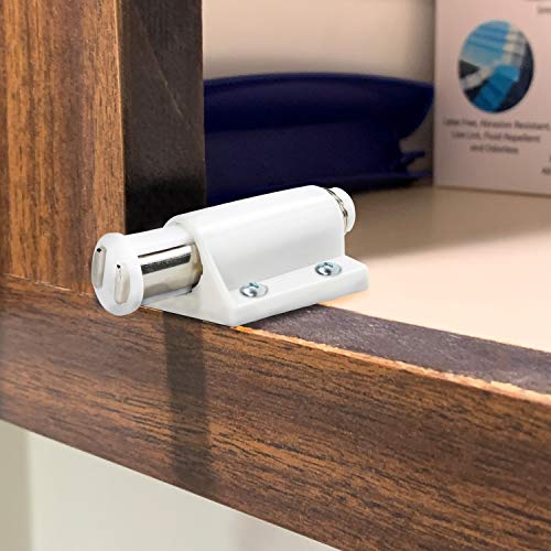 Rok Hardware Magnetic Kitchen Cabinet Furniture Door Touch Push to Open Latch Catch (2 Pack, White) - color: White