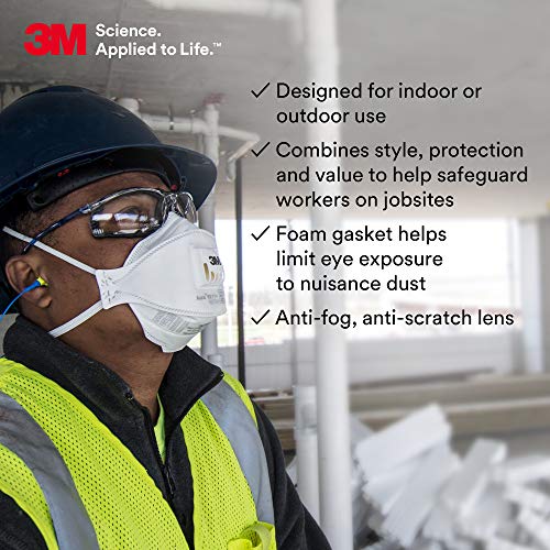 3M Safety Glasses, Virtua CCS, Anti-Fog Clear Lens, Blue Frame, ANSI Z87 - color: Clear Lens, Blue Frame With Foam Gasket, size: 1 Count (Pack of 1)