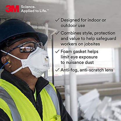 3M Safety Glasses, Virtua CCS, Anti-Fog Clear Lens, Blue Frame, ANSI Z87 - color: Clear Lens, Blue Frame With Foam Gasket, size: 1 Count (Pack of 1)