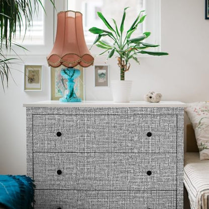 WADILE Grasscloth Peel and Stick Wallpaper 15.7in x 196.8in, Textured Contact Paper for Cabinets, Faux Linen Wall Paper Pull and Stick, Fabric Vinyl Wallpaper Self Adhesive Dark Gray - color: Dark Gray, size: 15.7" x 196.8"