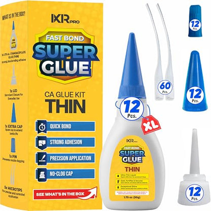 Thin CA Glue, Super Glue, Cyanoacrylate Adhesive, 12 Pcs 1.75oz Repair kit - size: 12 Pack