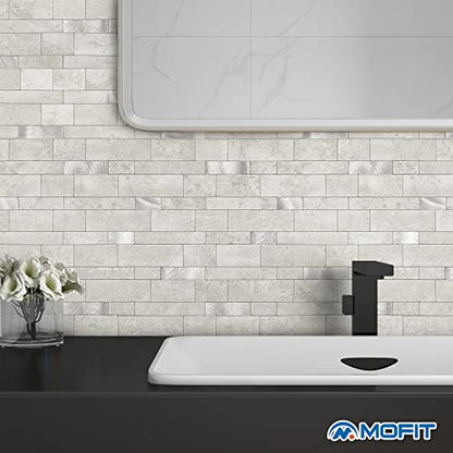 Stone Peel Stick Backsplash Tiles Kitchen Wall Cement Grey 5pcs - color: Cement Grey, size: 5sheets