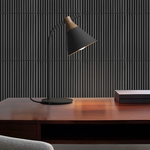 Select 5 Pack Peel and Stick Backsplash Tiles, Vinyl Self Adhesive Back - color: Black, size: Linear Shape