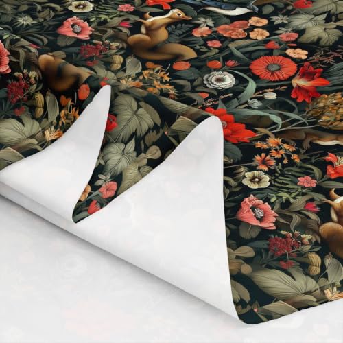 Feelyou Groovy Flower Fabric by The Yard 1 Yard(Length 36" x Width 62") - color: Auburn, size: 1 Yard