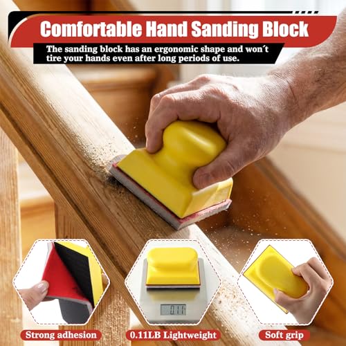 32Pcs Sanding Sponge Kit with Sanding Block, 180-3000 Grit Sandpaper