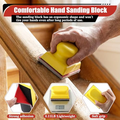 32Pcs Sanding Sponge Kit with Sanding Block, 180-3000 Grit Sandpaper