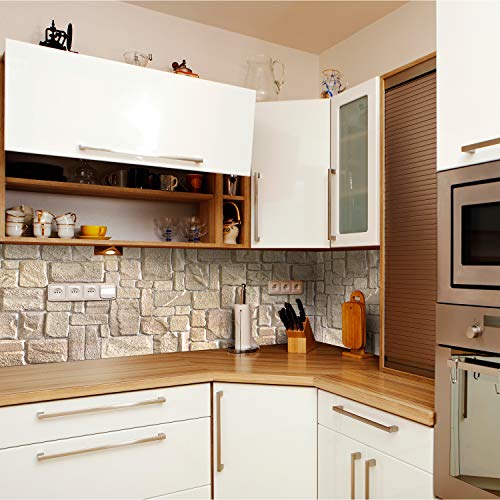 Dundee Deco PG7005-5 Beige Faux Limestone PVC 3D Wall Panel, 3.3 ft X 1.7 ft (98 cm X 50cm), Interior Design Wall Paneling Decor, 5.61 sq. ft. (0.49sq. m) Each, Pack of 5 - size: 39" x 20", Pack of 5