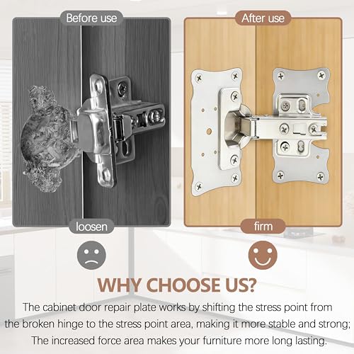 Metal Hinges Repair Fixing Plates with Screw for Kitchen Cupboard Door