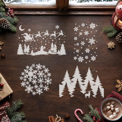 AFRITEE Christmas Stencils for Craft Reusable Snowflake Template for Window - style: Snowflake