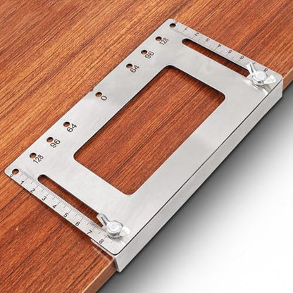 Cabinet Hole Drilling Template,Stainless Steel Professional Adjustable Hole Punch Locator - Portable Woodworking Accessories, Multifunctional Drill Template Guide for Enhanced Accuracy