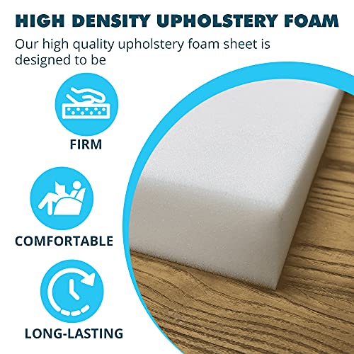 Foamma 5" x 18" x 30" High Density Upholstery Foam Padding, Thick-Custom Pillow, Chair, and Couch Cushion Replacement Foam, Craft Foam Upholstery Supplies, Foam Pad for Cushions and Seat Repair - size: 5" x 18" x 30"