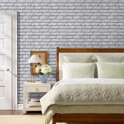Commomy Faux Brick Wall Panels Peel and Stick Thin PVC 10 Pcs 11.8" x 11.8" - color: Brick-UH