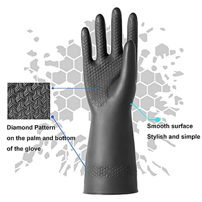 Chemical Resistant Latex Gloves, Cleaning Protective Safety Work - color: Small/12''