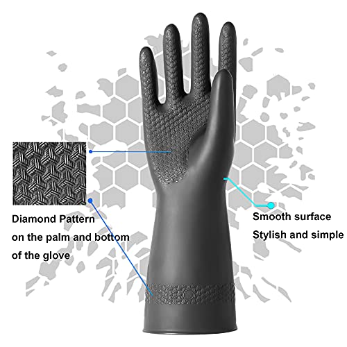 Chemical Resistant Latex Gloves, Cleaning Protective Safety Work - color: Medium/12.2''
