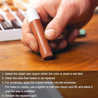 uxcell 3Pcs Furniture Repair Crayons Wood Wax Filler Stick, Titanium Gray - color: Titanium Gray