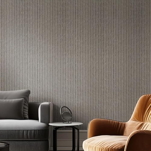 3D Faux Stone Peel and Stick Roll-15.7"x110"Thick PVC Foam Wall Paneling,DIY Self Adhesive Removable Waterproof&Sound Dampening for Cement Texture Accent Wallpaper for Living Room,Bedroom(Dark Gray) - color: Dark Gray