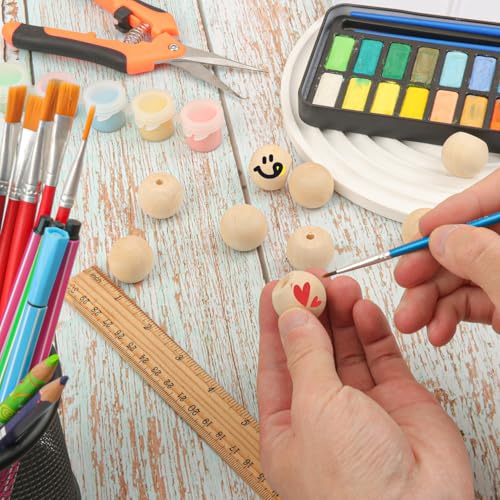 300 PCS 1 Inch Unfinished Wood Ball Knobs, 1 inch Wooden knobs for Crafts, Kitchen Cabinet, Furniture DIY, and Drawer Pulls - size: 300 PCS 1 Inch