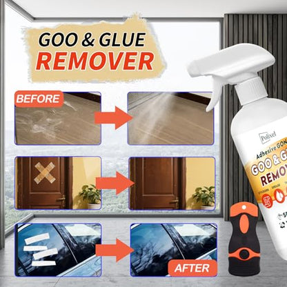 Adhesive Remover for Car Goo & Glue Remover Sticker Remover for Stickers, Labels, Decals, Residue, Tape, Grease, Tar Safe on Car Paint, Glass, Metal, Plastic Surfaces - 10oz/300ml