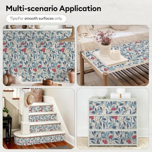 17"x78.7" Peel and Stick Wallpaper Renter Friendly-Pomegranate Fruit - color: Pomegranate Fruit, size: 17" x 78.7"
