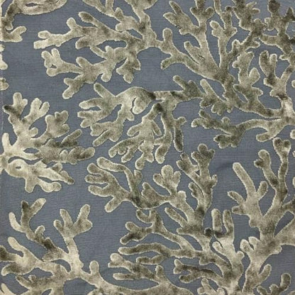 TOP FABRIC, St. Tropez - Scuba, Coral Pattern Burnout Velvet Upholstery Fabric by The Yard Latte - color: Latte
