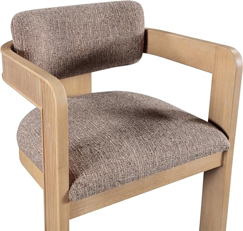 Meridian Furniture Sacha Linen Blend Dining Chair, Brown, Set of 2 - color: Brown
