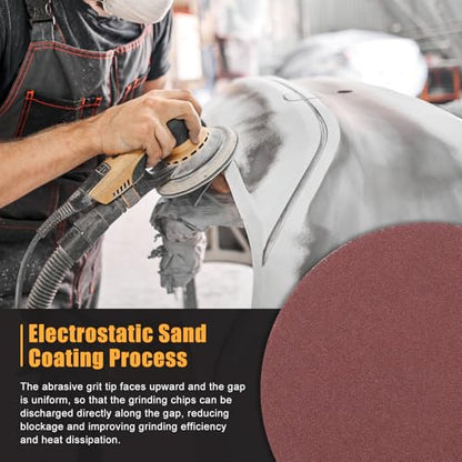 30Pcs 8In Sanding Disc 80-400Grit Round Sanding Paper - size: 8"(80/100/120/180/240/400 Grit)