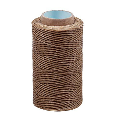 284Yards Leather Sewing Waxed Thread, 0.8mm Waxed Thread for Bookbinding - color: Khaki