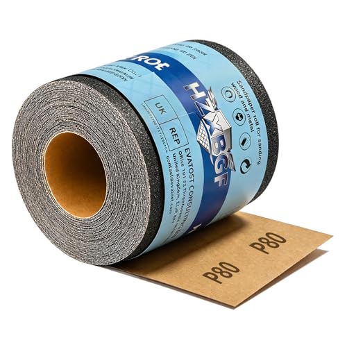 80 Grit Sandpaper Roll, 3-2/3" Wide 11 Yards Long Wet Dry Sanding Sheet