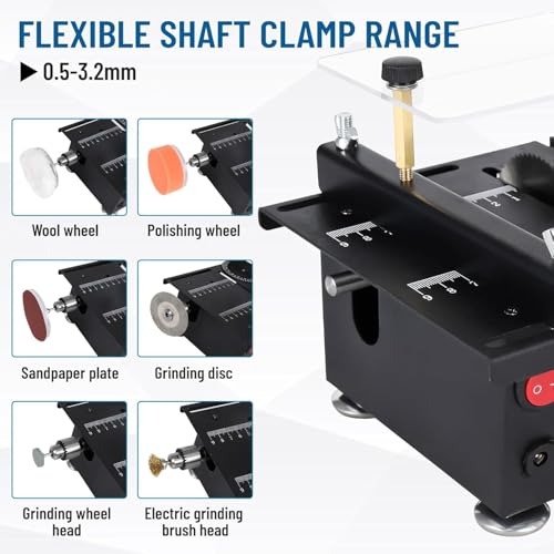 Mini Table Saw, Mini Table Saw for Crafts, Multi functional Portable Adjustable Cutting Sanding Engraving Drilling All in One Machine for Wood/PCB/Acrylic/Plastic